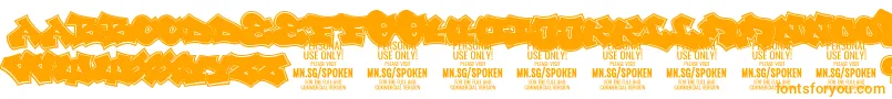 Spoken PERSONAL Font – Orange Fonts on White Background