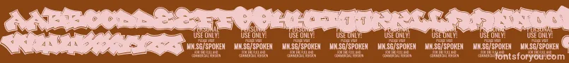 Spoken PERSONAL-Schriftart – Rosa Schriften auf braunem Hintergrund