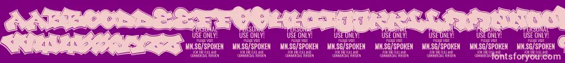 Spoken PERSONAL-fontti – vaaleanpunaiset fontit violetilla taustalla