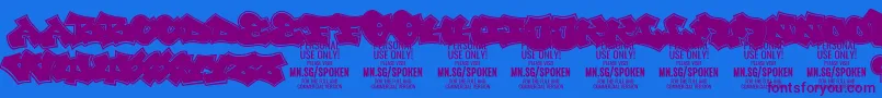Spoken PERSONAL-Schriftart – Violette Schriften auf blauem Hintergrund