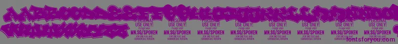 Spoken PERSONAL-fontti – violetit fontit harmaalla taustalla