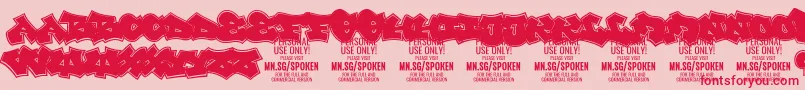 フォントSpoken PERSONAL – ピンクの背景に赤い文字