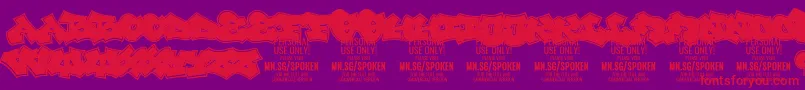 Spoken PERSONAL-Schriftart – Rote Schriften auf violettem Hintergrund