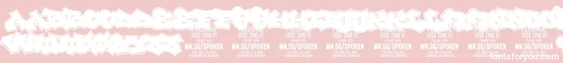 Spoken PERSONAL Font – White Fonts on Pink Background