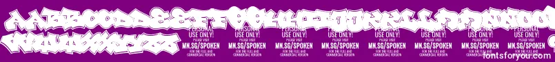 Шрифт Spoken PERSONAL – белые шрифты на фиолетовом фоне
