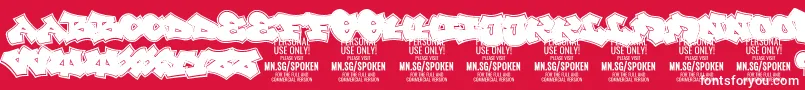 Spoken PERSONAL Font – White Fonts on Red Background