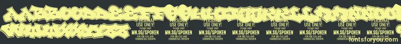 Spoken PERSONAL Font – Yellow Fonts on Black Background