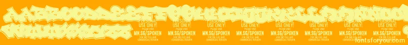 Шрифт Spoken PERSONAL – жёлтые шрифты на оранжевом фоне