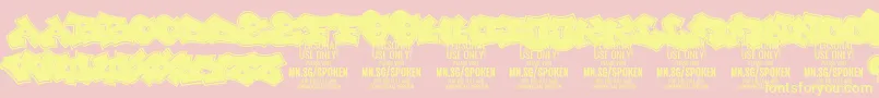 Spoken PERSONAL-Schriftart – Gelbe Schriften auf rosa Hintergrund