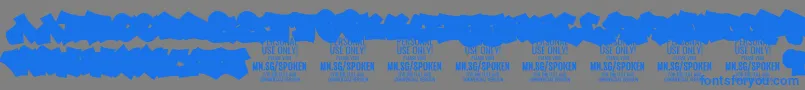 SpokenBG PERSONAL-Schriftart – Blaue Schriften auf grauem Hintergrund