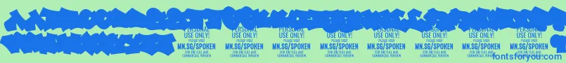 SpokenBG PERSONAL Font – Blue Fonts on Green Background