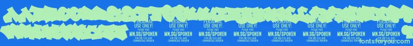 SpokenBG PERSONAL Font – Green Fonts on Blue Background