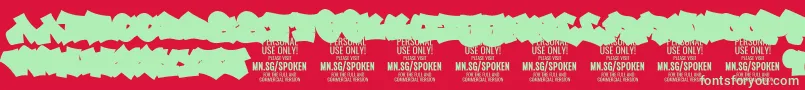 Шрифт SpokenBG PERSONAL – зелёные шрифты на красном фоне