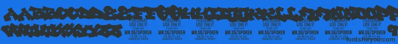 SpokenPlain PERSONAL-Schriftart – Schwarze Schriften auf blauem Hintergrund