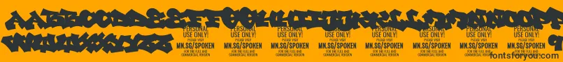 SpokenPlain PERSONAL Font – Black Fonts on Orange Background