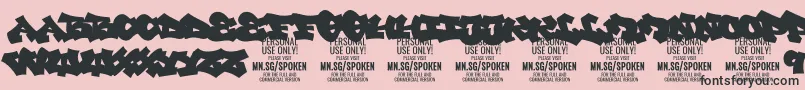Więcej informacji o czcionce SpokenPlain PERSONAL Czcionka SpokenPlain PERSONAL – czarne czcionki na różowym tle
