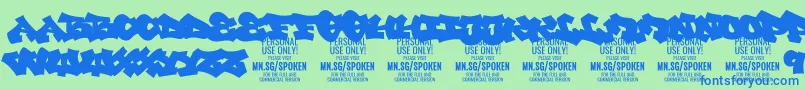 Police SpokenPlain PERSONAL – polices bleues sur fond vert