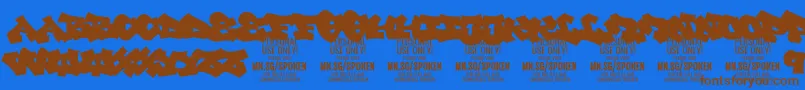 SpokenPlain PERSONAL Font – Brown Fonts on Blue Background