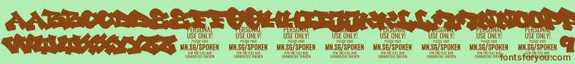 SpokenPlain PERSONAL Font – Brown Fonts on Green Background