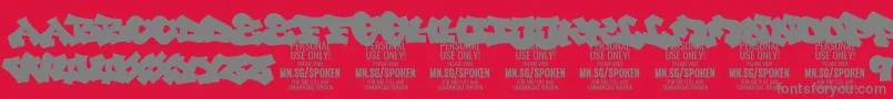 SpokenPlain PERSONAL Font – Gray Fonts on Red Background