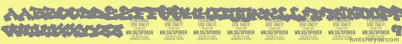 Czcionka SpokenPlain PERSONAL – szare czcionki na żółtym tle