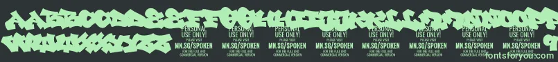 SpokenPlain PERSONAL Font – Green Fonts on Black Background