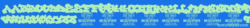 Шрифт SpokenPlain PERSONAL – зелёные шрифты на синем фоне