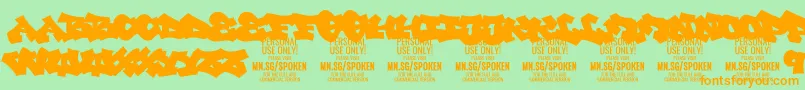 Шрифт SpokenPlain PERSONAL – оранжевые шрифты на зелёном фоне