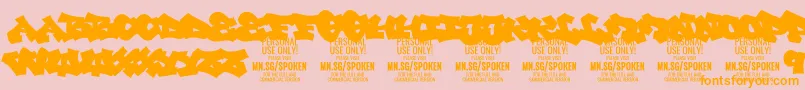 SpokenPlain PERSONAL Font – Orange Fonts on Pink Background