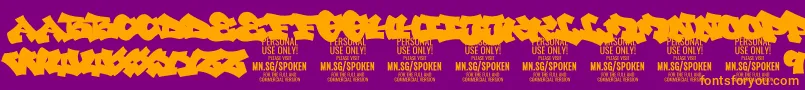 En savoir plus sur la police SpokenPlain PERSONAL Police SpokenPlain PERSONAL – polices orange sur fond violet
