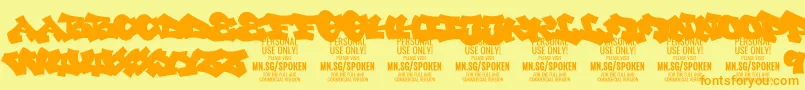SpokenPlain PERSONAL-Schriftart – Orangefarbene Schriften auf gelbem Hintergrund