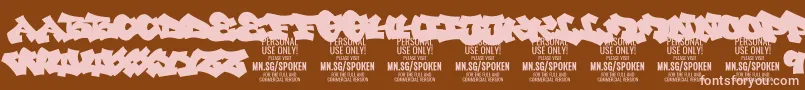 Подробнее о шрифте SpokenPlain PERSONAL Шрифт SpokenPlain PERSONAL – розовые шрифты на коричневом фоне