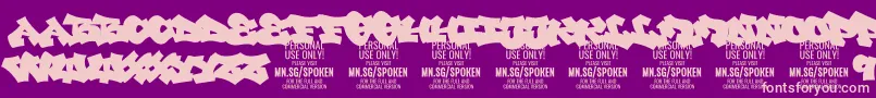 SpokenPlain PERSONAL Font – Pink Fonts on Purple Background