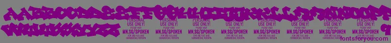 Шрифт SpokenPlain PERSONAL – фиолетовые шрифты на сером фоне