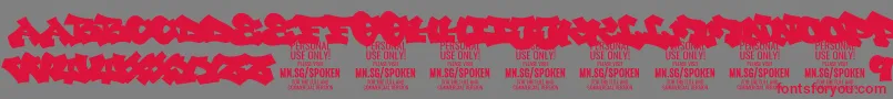 Weitere Informationen zur SpokenPlain PERSONAL-Schriftart SpokenPlain PERSONAL-Schriftart – Rote Schriften auf grauem Hintergrund