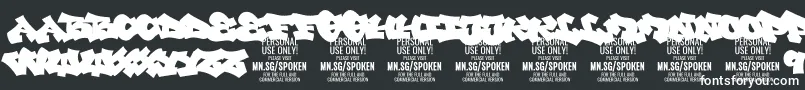 Шрифт SpokenPlain PERSONAL – белые шрифты на чёрном фоне