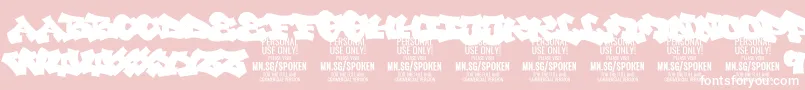 SpokenPlain PERSONAL-Schriftart – Weiße Schriften auf rosa Hintergrund