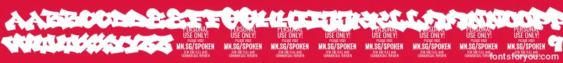 フォントSpokenPlain PERSONAL – 赤い背景に白い文字