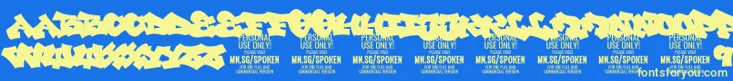 Шрифт SpokenPlain PERSONAL – жёлтые шрифты на синем фоне