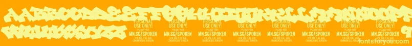 Czcionka SpokenPlain PERSONAL – żółte czcionki na pomarańczowym tle