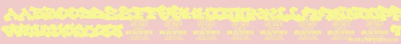SpokenPlain PERSONAL Font – Yellow Fonts on Pink Background