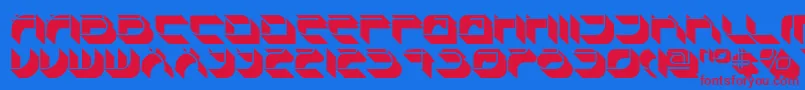 Spondulix Font – Red Fonts on Blue Background