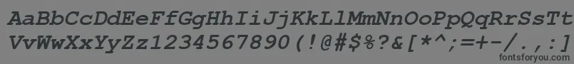 フォントCourierNewKoi8BoldItalic – 黒い文字の灰色の背景