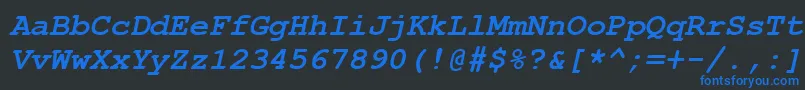 フォントCourierNewKoi8BoldItalic – 黒い背景に青い文字