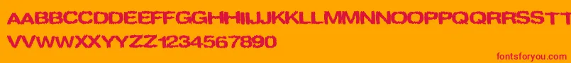 spookies Font – Red Fonts on Orange Background