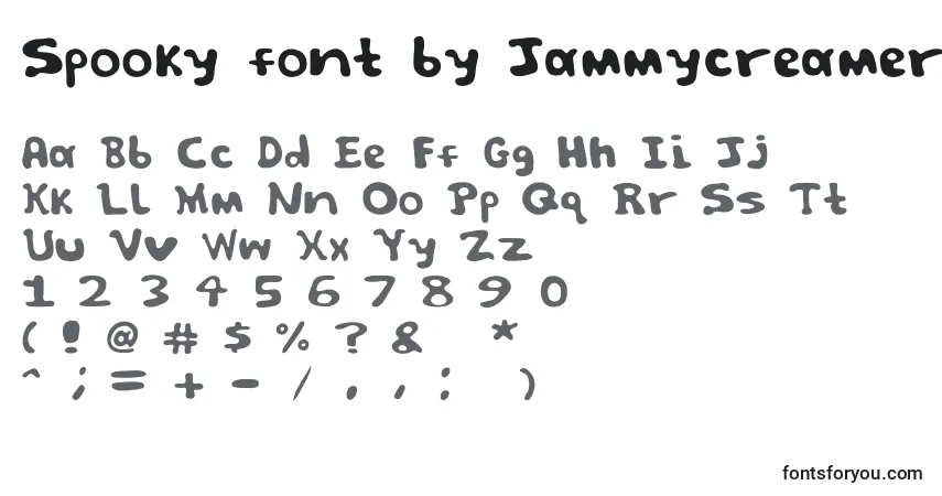 A fonte Spooky font by Jammycreamer com – alfabeto, números, caracteres especiais