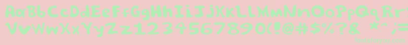 Fonte Spooky font by Jammycreamer com – fontes verdes em um fundo rosa