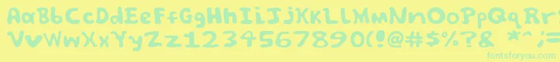 Spooky font by Jammycreamer com-fontti – vihreät fontit keltaisella taustalla