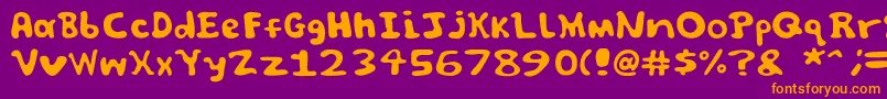 Fonte Spooky font by Jammycreamer com – fontes laranjas em um fundo violeta