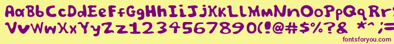 Fonte Spooky font by Jammycreamer com – fontes roxas em um fundo amarelo